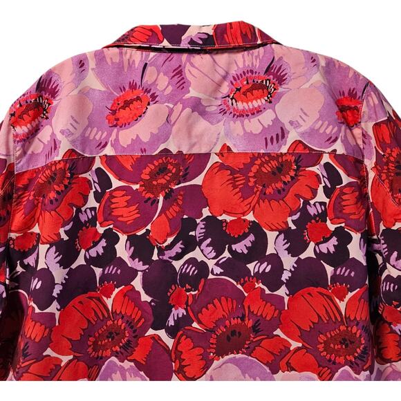 TUCKERNUCK Women's Plus XXL 2X Tunic Top Poppy Stripe Margot Tropical Floral 48" - Picture 7 of 9